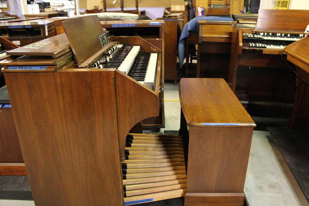 357 is a 1968 Hammond C-3 in a walnut finish, paired with a Leslie speaker!