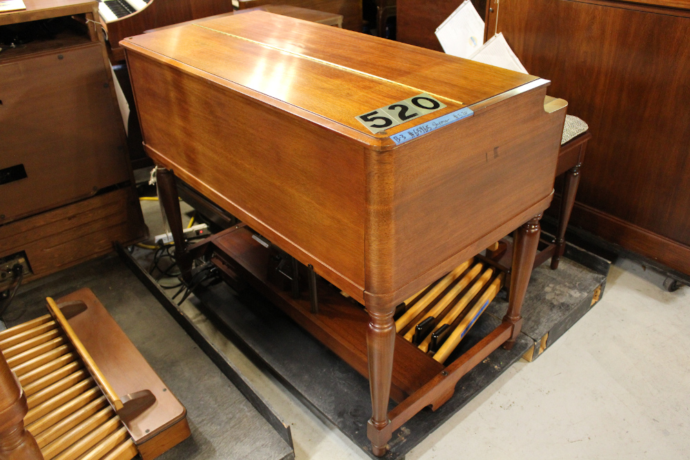 520 is a 1957 Hammond B3 with some minor sun fading. Serial #65965
