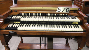 570 is a Hammond BCV in a Walnut finish. Serial #10385