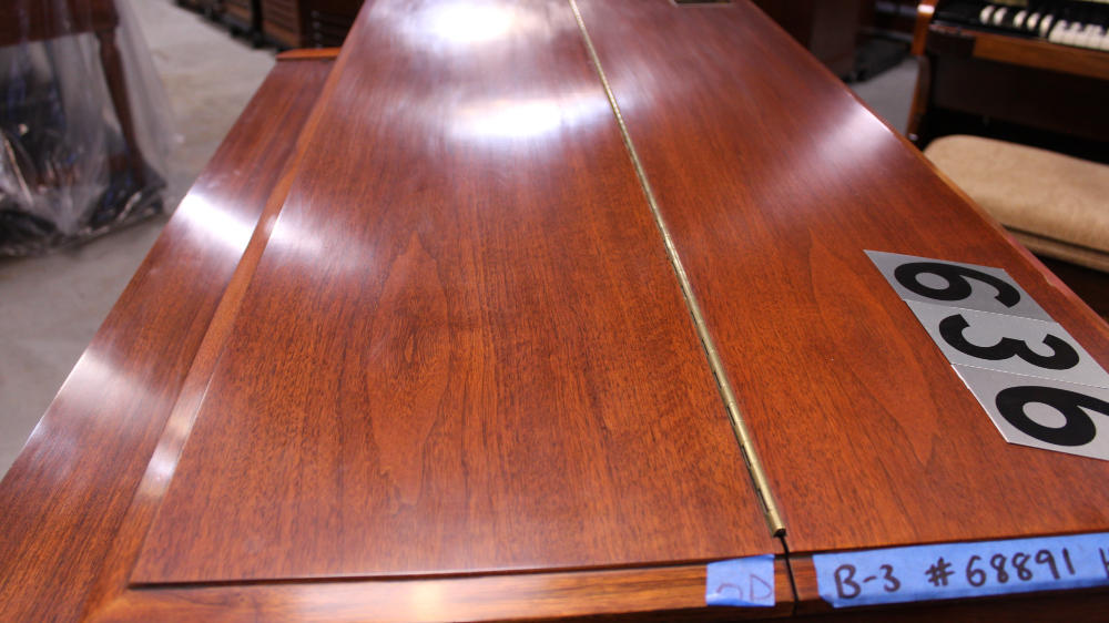 636 is a 1957 Hammond B-3 in a mahogany finish, Serial 68891, for sale now. From the first drawbar pull to the deep resonance of the pedals, this organ invites you to sit down and lose yourself in the sound.